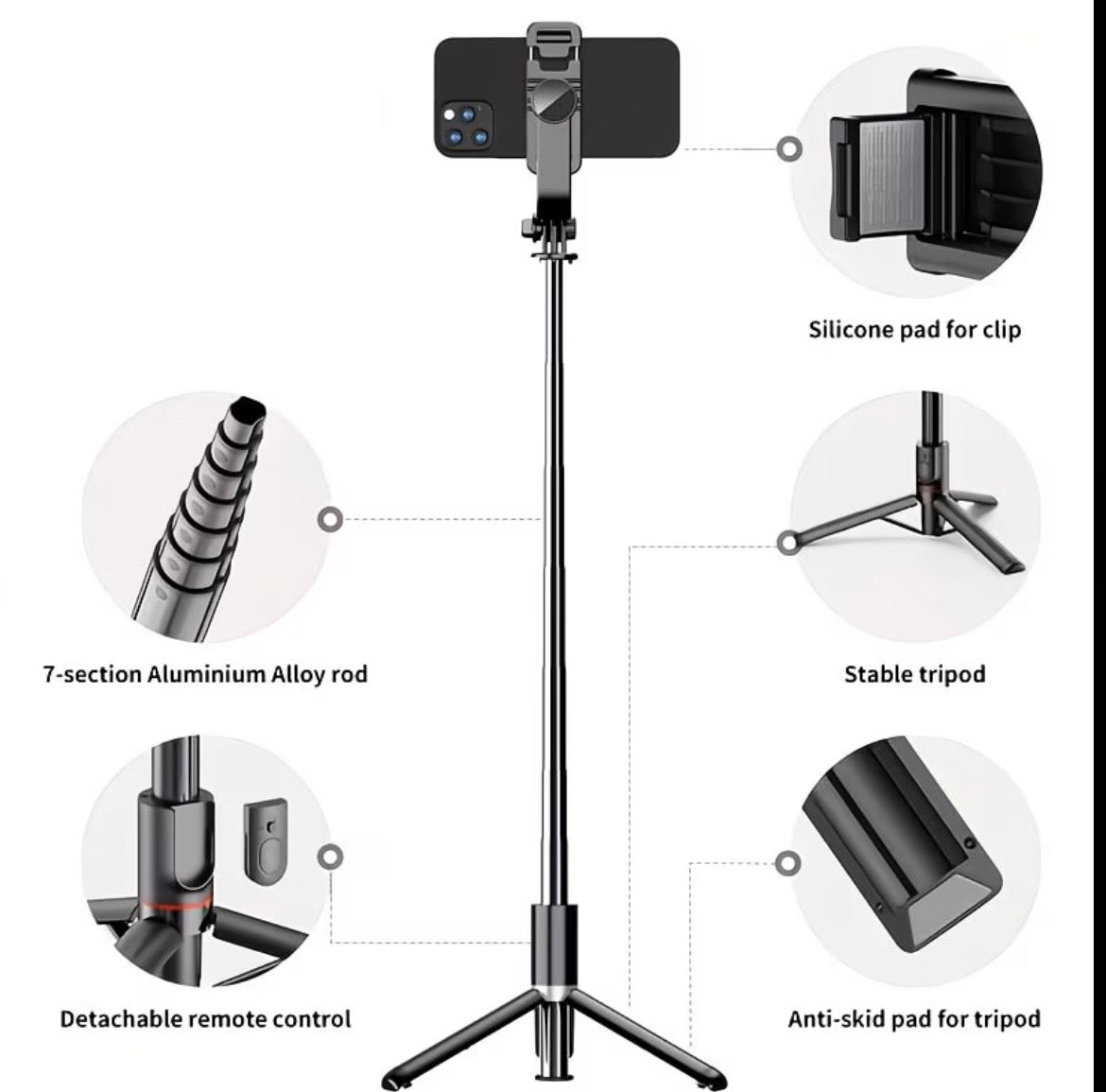 40-Inch 360 Selfie Stick
